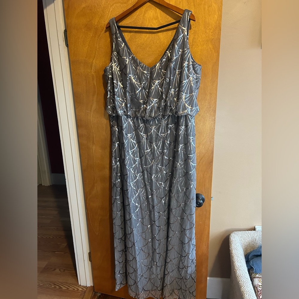 Sorella Vita Style 9062 Platinum Sequin Evening Gown or Bridesmaid Dress